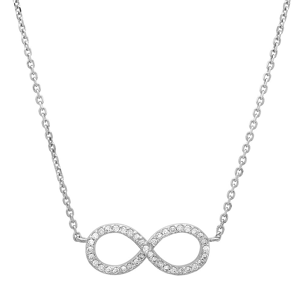 0.16ct Diamond Infinity Necklace on 14K White Gold