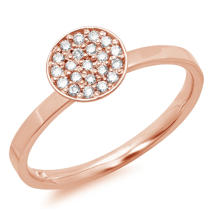 0.18ct Round Cup Diamond Ring on 14K Rose Gold