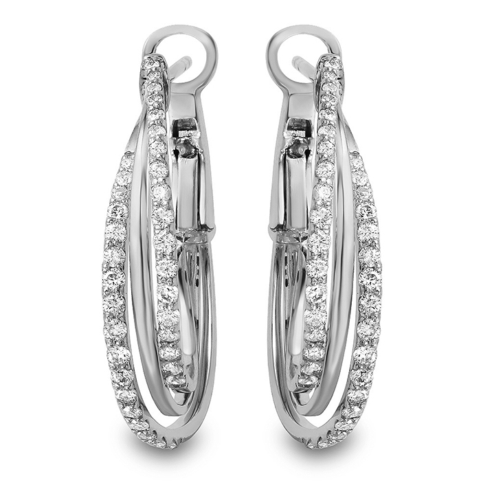 1.16ct Multi Hoop Diamond Earrings on 14K White Gold