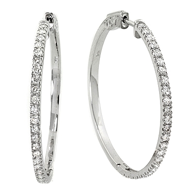 Large Sterling Silver Diamond Cut Hoop Earrings – T's Accessories