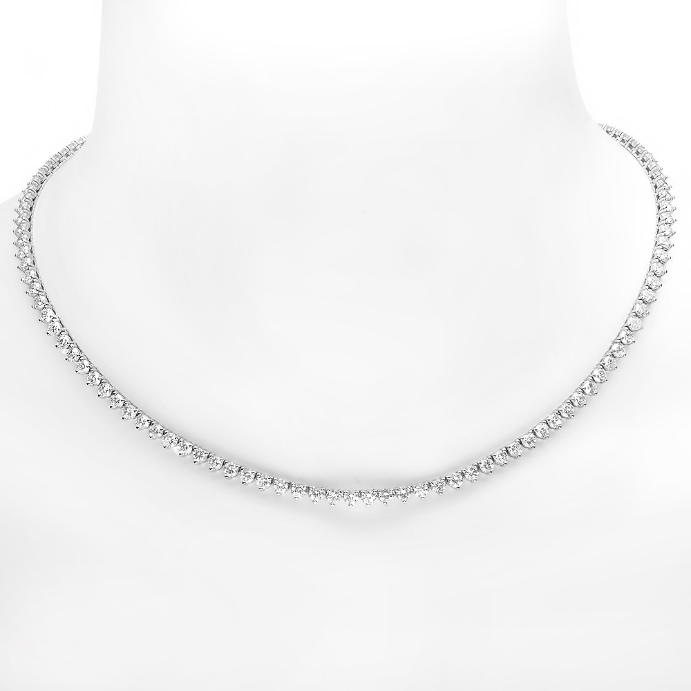12 Carat Diamond Tennis Necklace 24 Inch Custom Order - Etsy