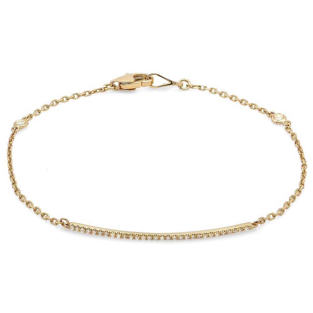 Diamond Bar Bracelet | 14K Yellow Gold | Marctarian