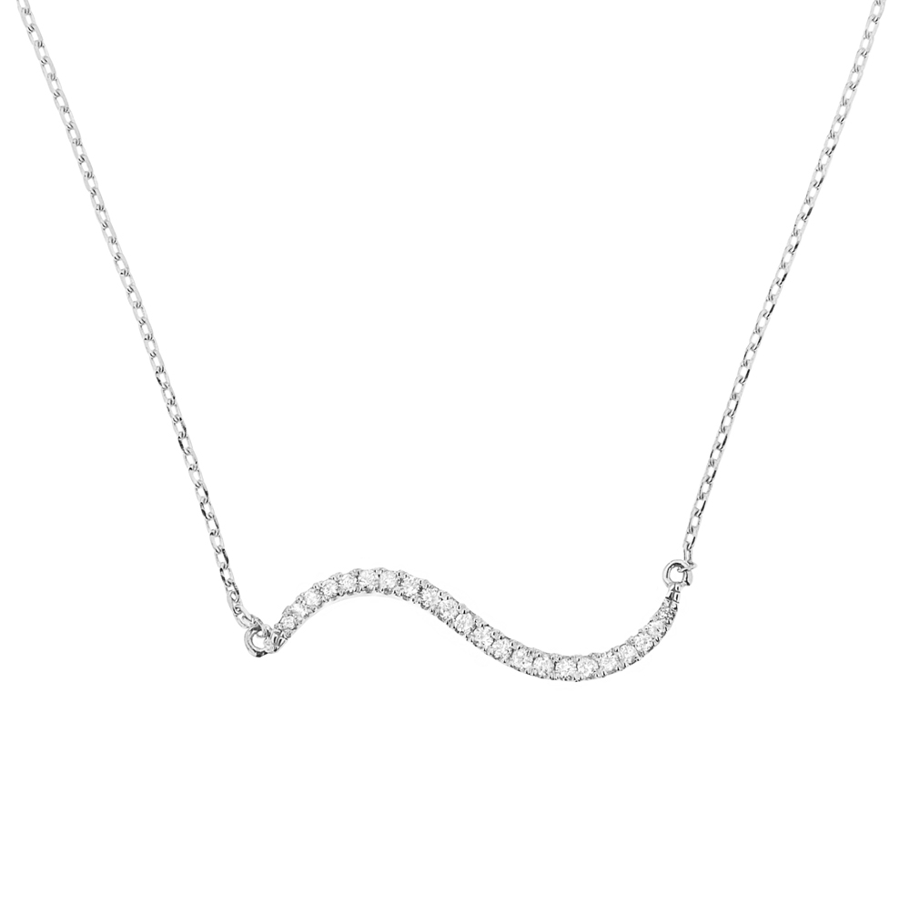Diamond Curve Necklace, 14K Gold Diamond Necklace, Dainty Diamond Layering  Necklace, Everyday 14K Gold Delicate Diamond Pendant Necklace - Etsy