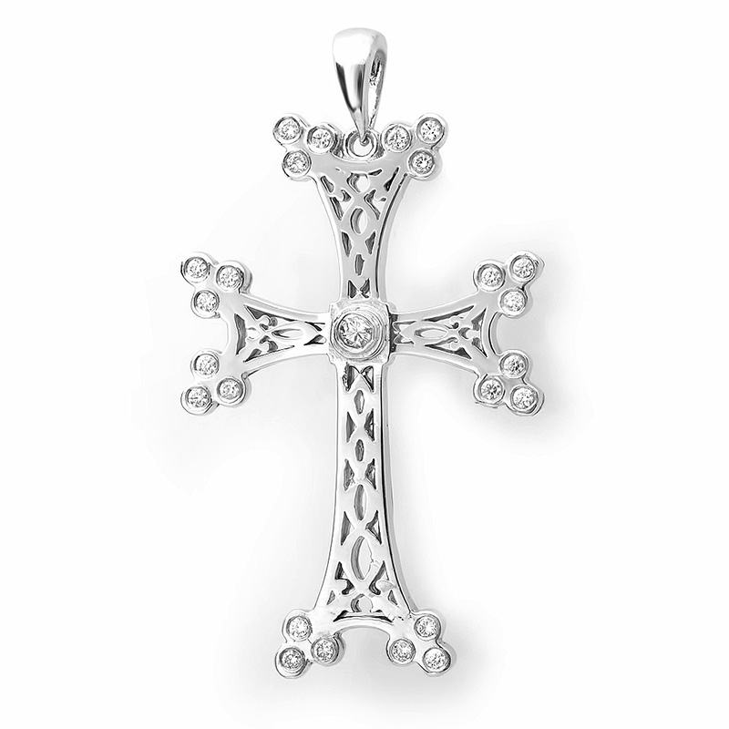 Armenian Diamond Cross Necklace on Gold