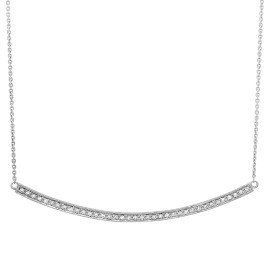 0.18ct Diamond Bar Necklace on 14K White Gold