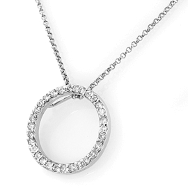 0.36ct Circular Diamond Necklace on 14K White Gold