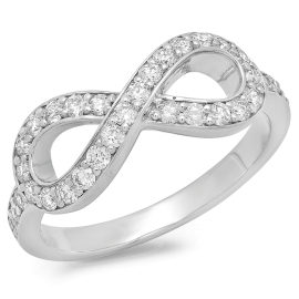 0.54ct Diamond Infinity Ring on 14K White Gold