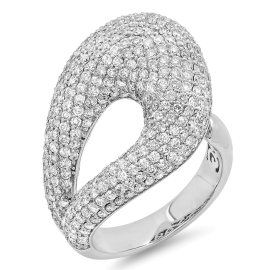 3D Diamond Cluster Ring on 14K White Gold