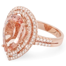 5 carat Pear Shaped Engagement Ring on Rose Gold