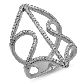 Aisha Diamond Ring on 14K White Gold