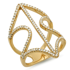 Aisha Diamond Ring on 14K Yellow Gold