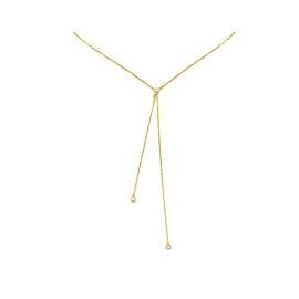 Diamond Y Necklace on 14K Yellow Gold