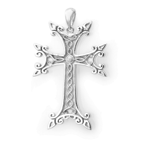 Ornate Armenian Gold Cross Necklace