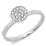 0.18ct Round Cup Diamond Ring on 14K White Gold