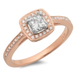 0.44ct Princess Cut Diamond Ring on 14K Rose Gold