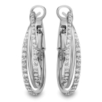 1.16ct Multi Hoop Diamond Earrings on 14K White Gold