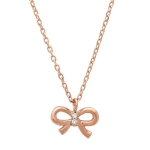 Bow Diamond Necklace on Rose Gold