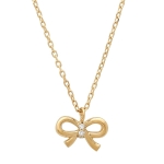 Bow Diamond Necklace on Yellow Gold
