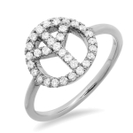 Diamond Accent Peace Ring on 14K White Gold