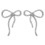 Diamond Bow Earrings on 14K White Gold